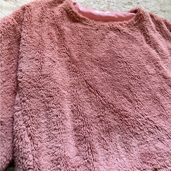 Madewell SuperFurry Top in Tinted Pink - Size Large - Picture 3 of 5
